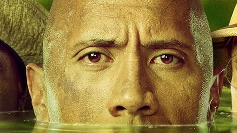 Dwayne Johnson on Jumanji Welcome to the Jungle underwater poster