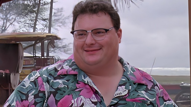 Dennis Nedry smiling Hawaiian shirt