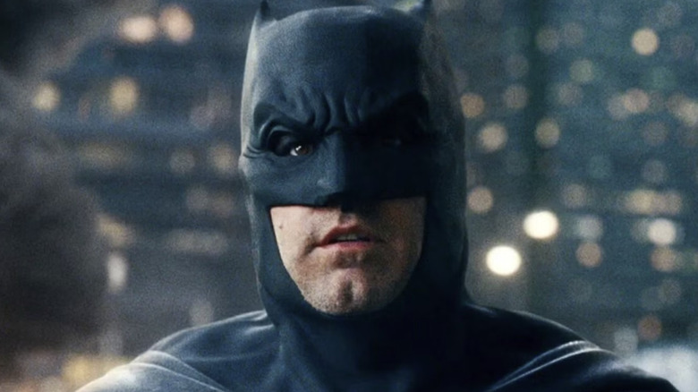 Batman looks up in Justice League