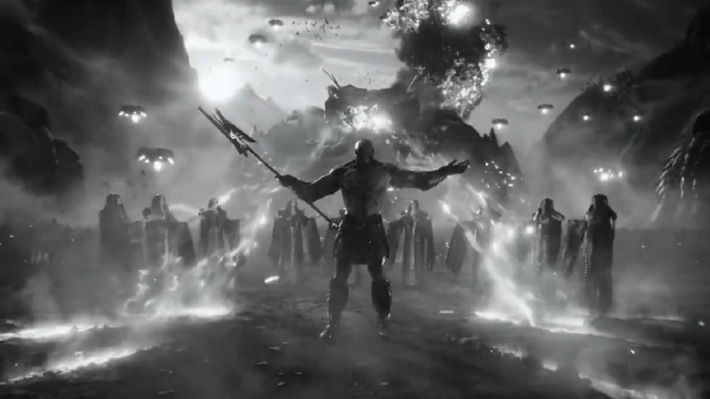 A dramatic shot from the new trailer for Zack Snyder's Justice League