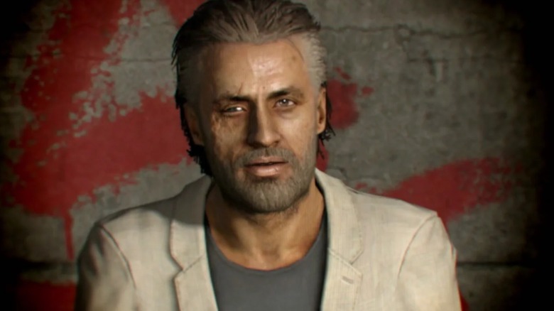 Raul Menendez cocking his head to the side in "Call of Duty: Black Ops II"