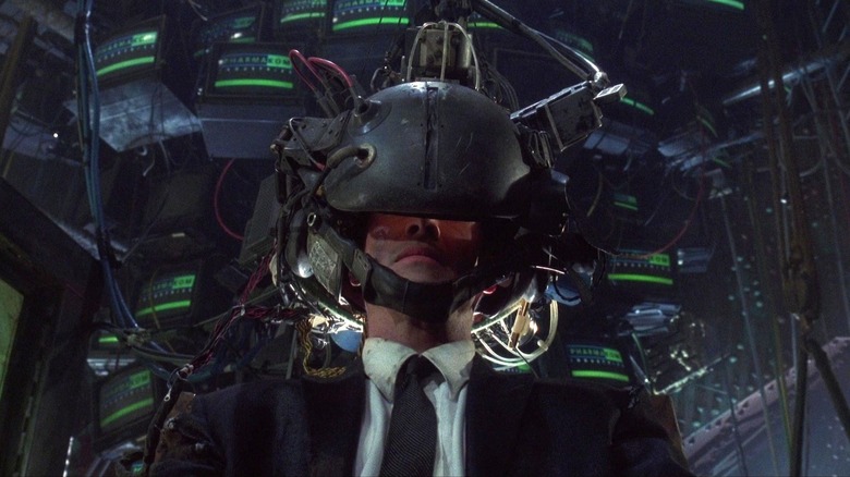 Johnny strapped to a machine in Johnny Mnemonic