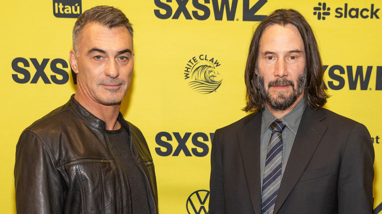 Keanu Reeves and Chad Stahelski at event