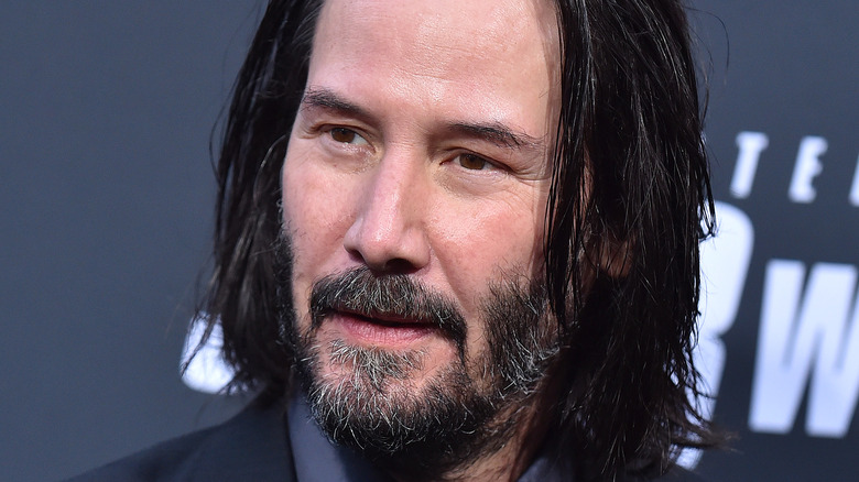 Keanu Reeves at a presser for Jobn Wick 3