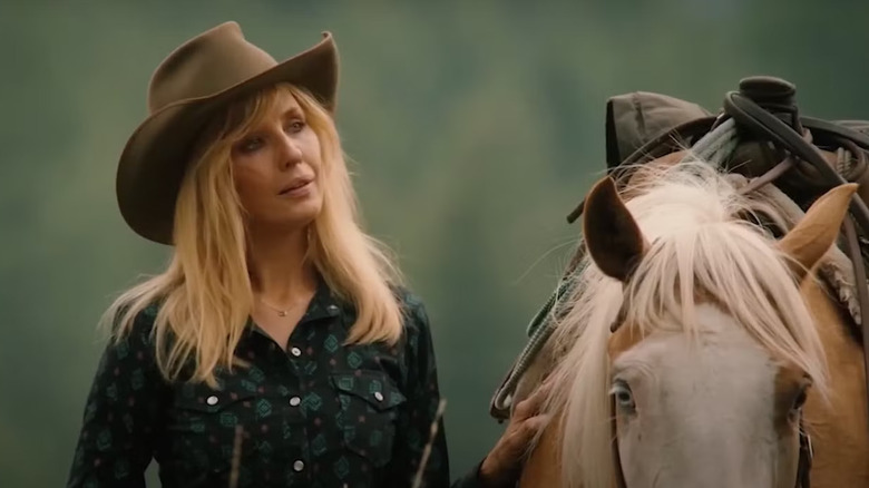 Beth Dutton and a horse in 