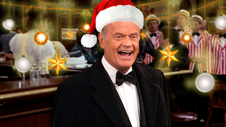 Frasier Crane wearing Santa hat