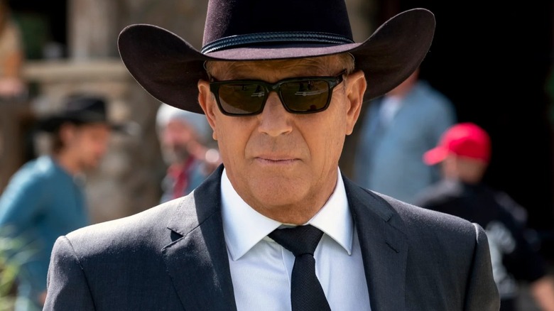 John Dutton wearing sunglasses