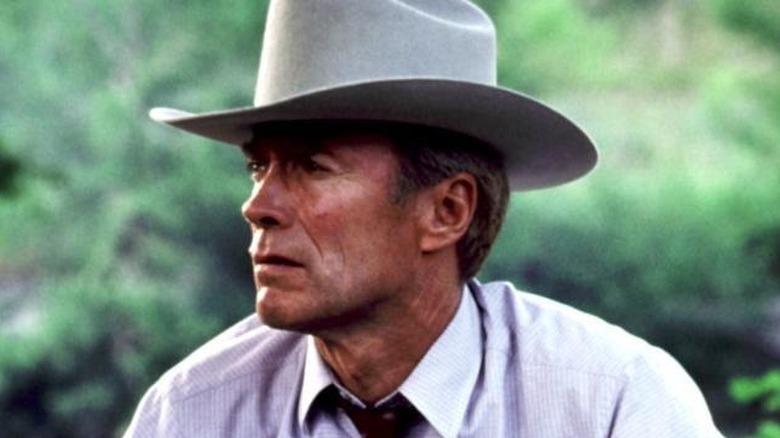 Clint Eastwood looks left