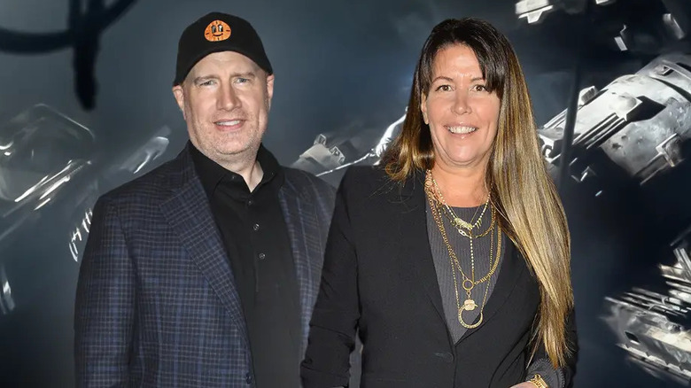 Kevin Feige and Patty Jenkins smiling