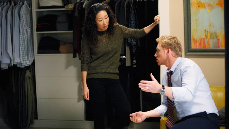 Cristina and Owen arguing on Grey's Anatomy