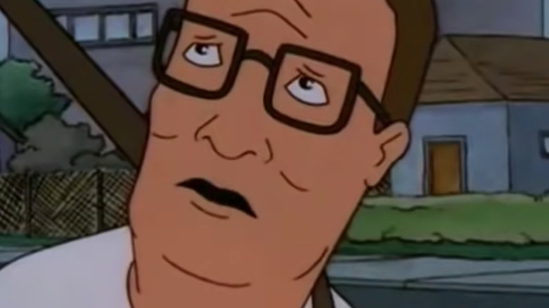 Hank Hill looking up