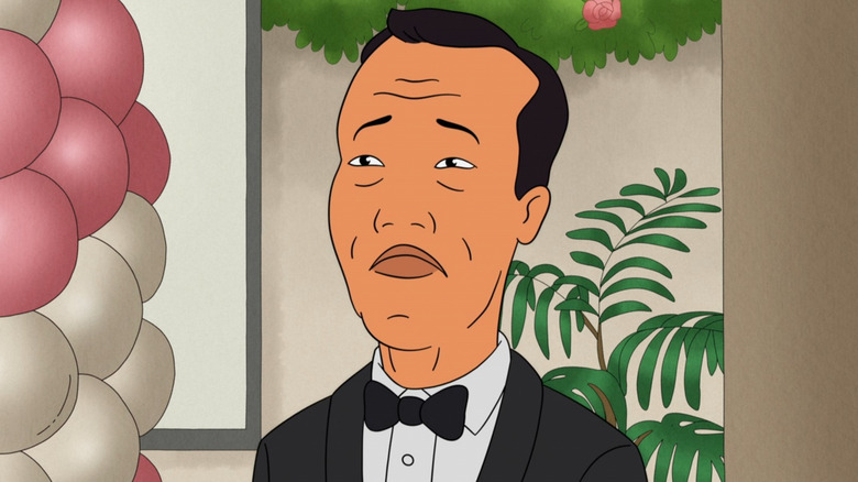Kahn looking sad while wearing a tux in "King of the Hill"