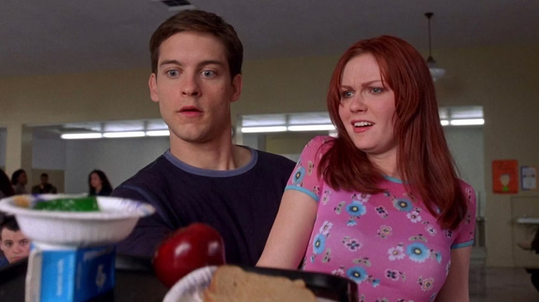 Peter Parker catching MJ's food