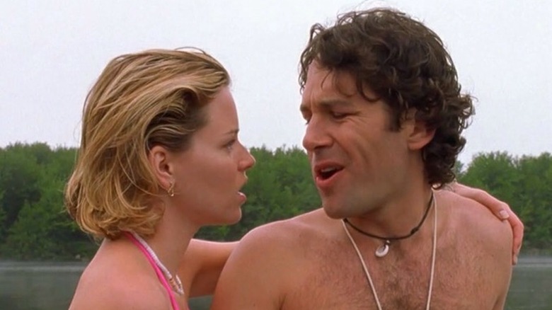 Paul Rudd kissing Elizabeth Banks with their tongues