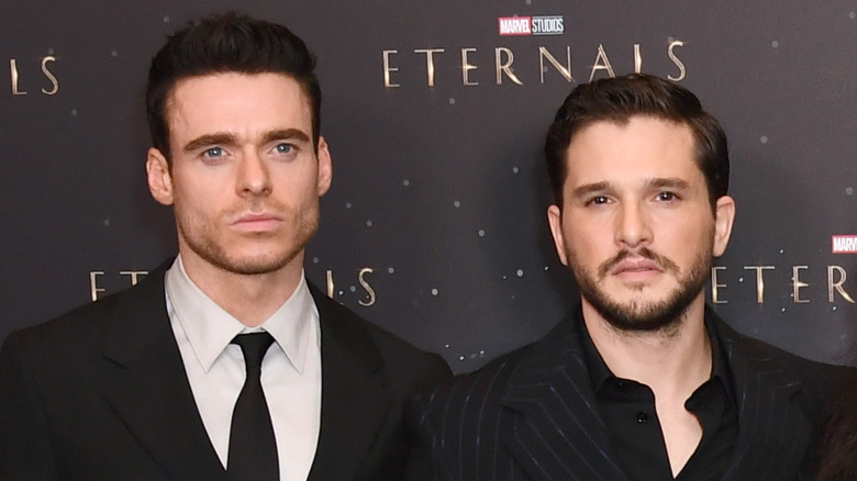 Richard Madden and Kit Harington posing at Eternals premiere
