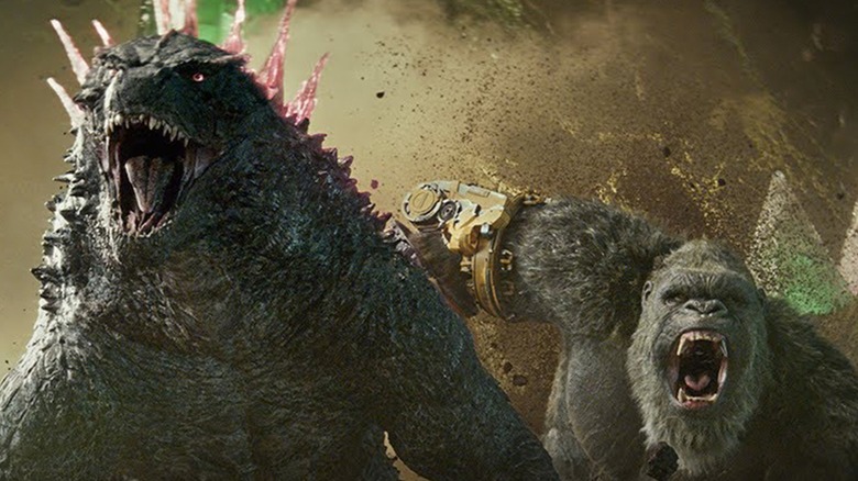 Godzilla and King Kong yelling