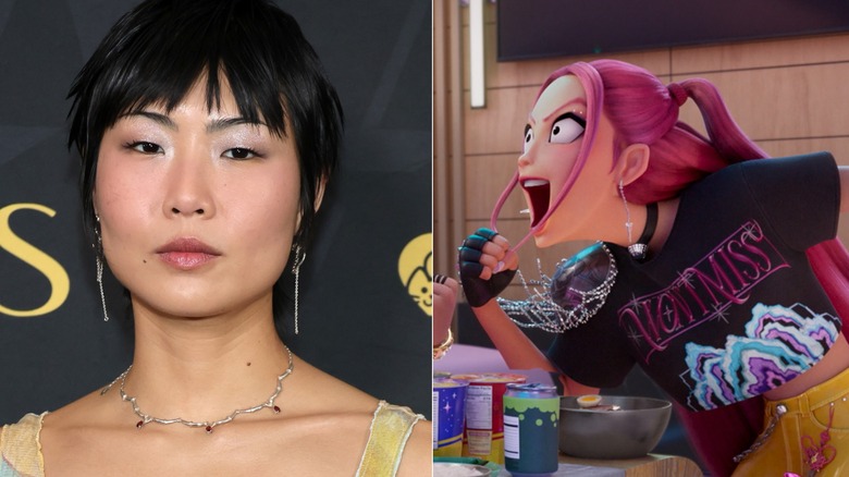 May Hong giving stern look next to Mira yelling in KPop Demon Hunters