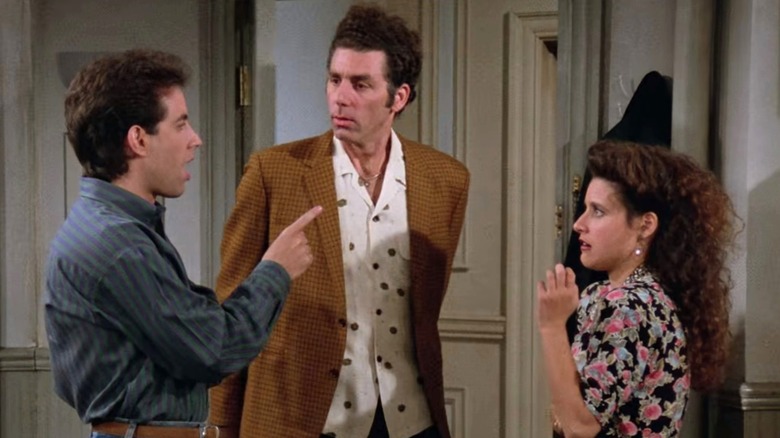 Jerry talking to Kramer and Elaine