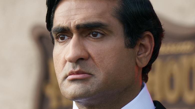 Kumail Nanjiani frowning in Welcome to Chippendales
