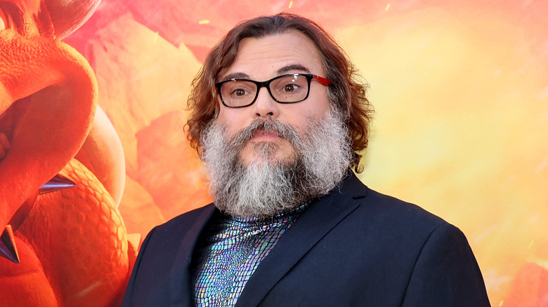 Jack Black raising his eyebrows