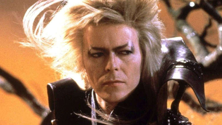 Jareth with his hair flying around his head