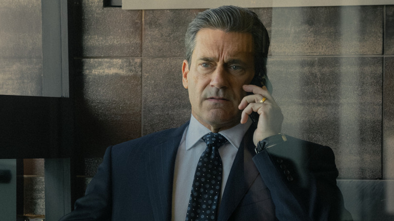 Monty talks on the phone in "Landman"