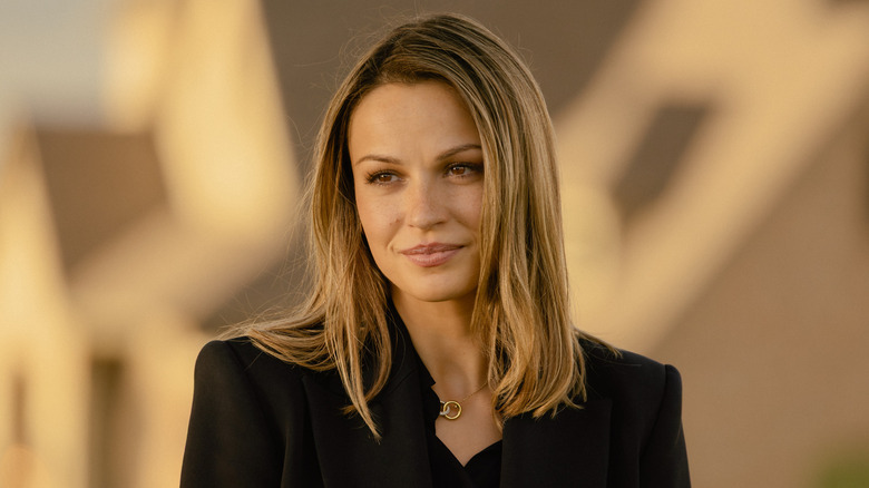 Rebecca Falcone smiling in "Landman"