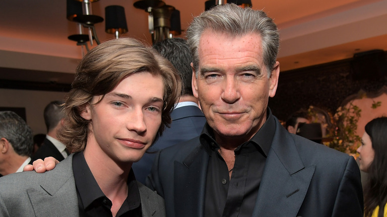 Jacob Lofland and Pierce Brosnan posing together