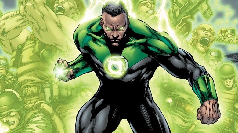 John Stewart powering up in the DC Comics Green Lantern series