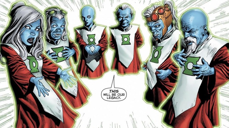 Guardians of the Universe looking surprised in "Green Lantern"