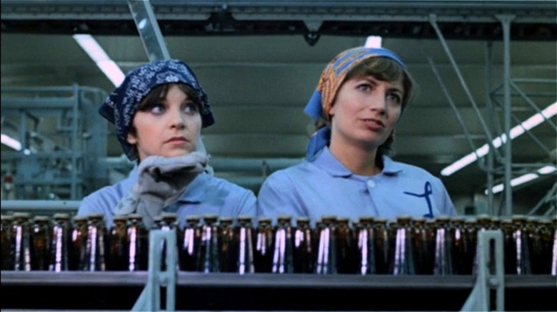 Cindy Williams and Penny Marshall at the bottle factory