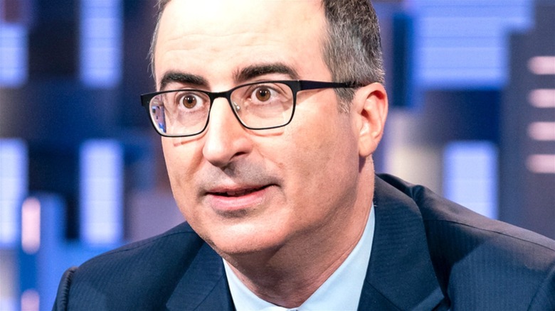 John Oliver filming "Last Week Tonight"