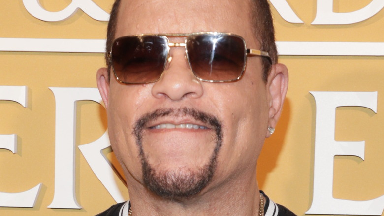 Ice-T biting his lower lip