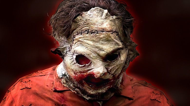 Leatherface wearing mask