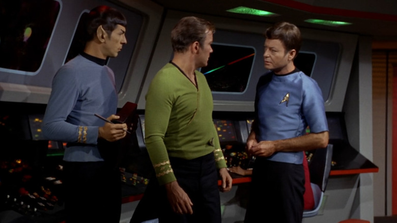 McCoy talks to Kirk and Spock in "Star Trek: The Original Series" (1966-1969)