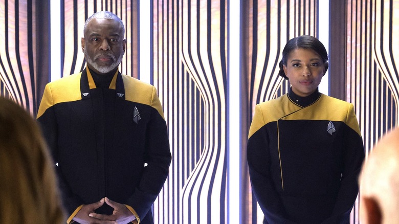 Geordi and Alandra La Forge arriving