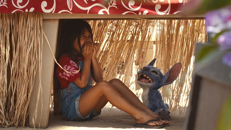 Lilo laughing with Stitch