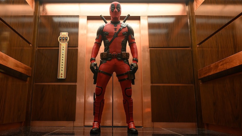Deadpool in TVA elevator