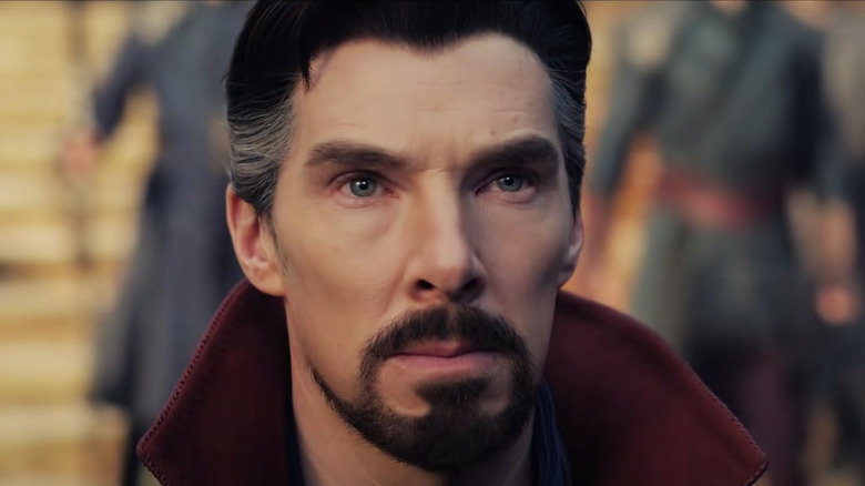 Doctor Strange staring ahead seriously