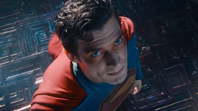 Superman with burnt eyes in Superman (2025)