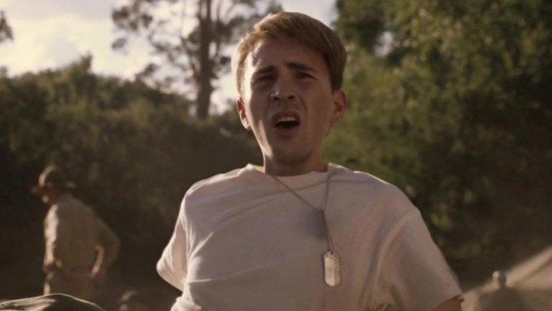 Pre-serum Steve Rogers jumps on a "live" grenade to save his fellow soldiers.