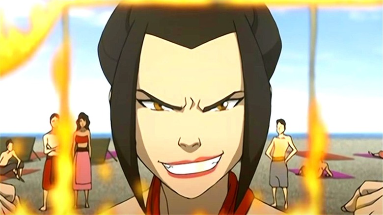 Azula showing off her fire-bending