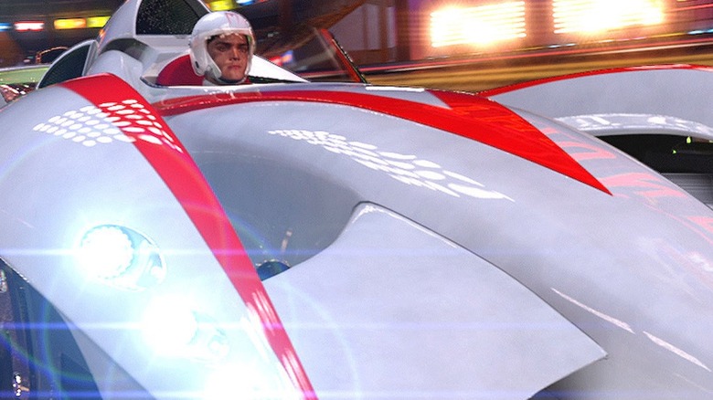 Speed Racer driving the Mach 5