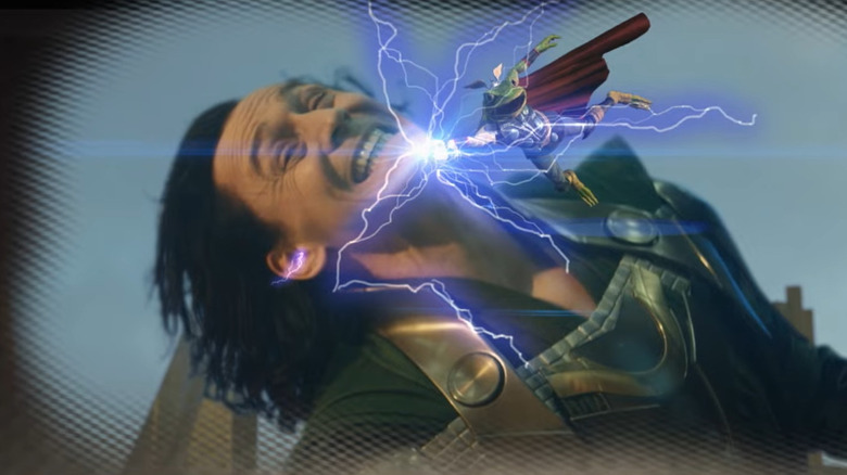 Throg hitting Loki