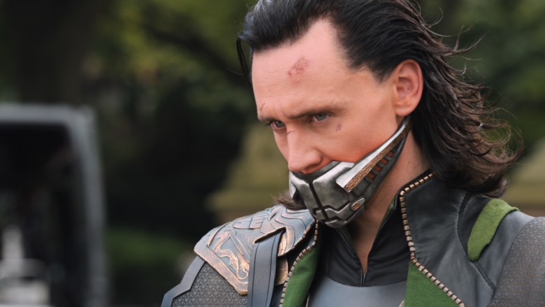 Loki with a mouth guard