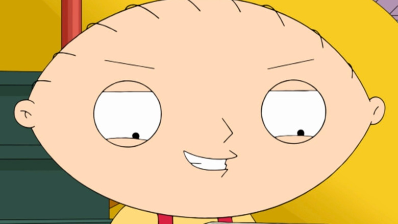 Stewie in Family Guy looking down