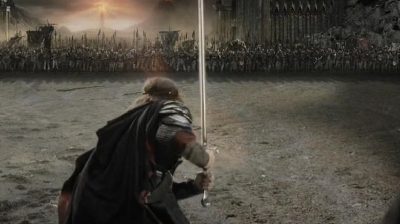 Aragorn runs at the armies of Mordor in The Lord of the Rings: The Return of the King (2003)