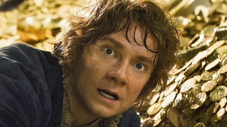 Bilbo in a pit of gold