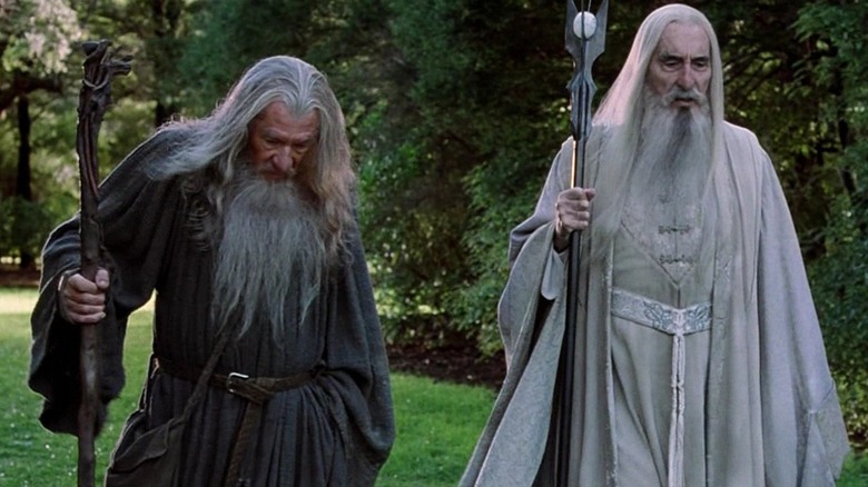 Gandalf and Saruman walk