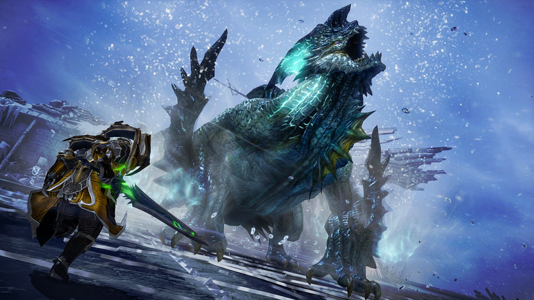 Dinosaur Monster and Armored Knight
